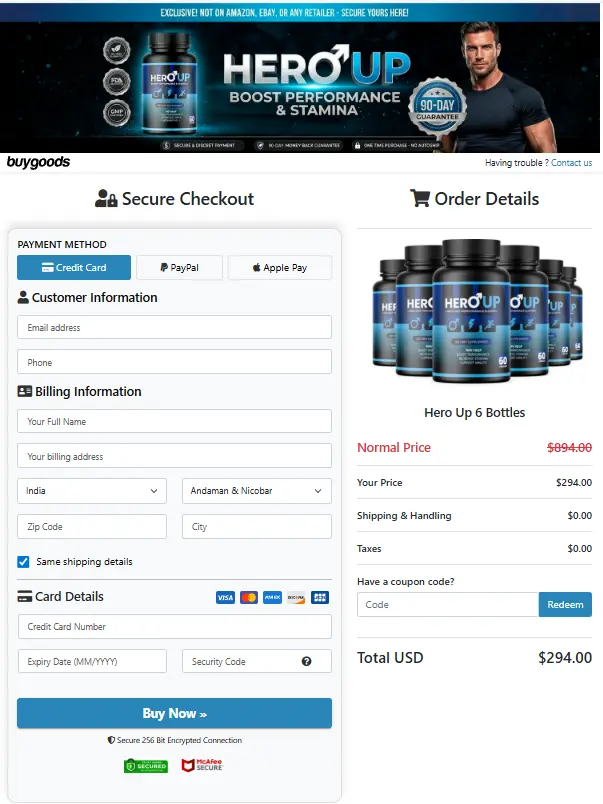 HeroUP- Secure Page
